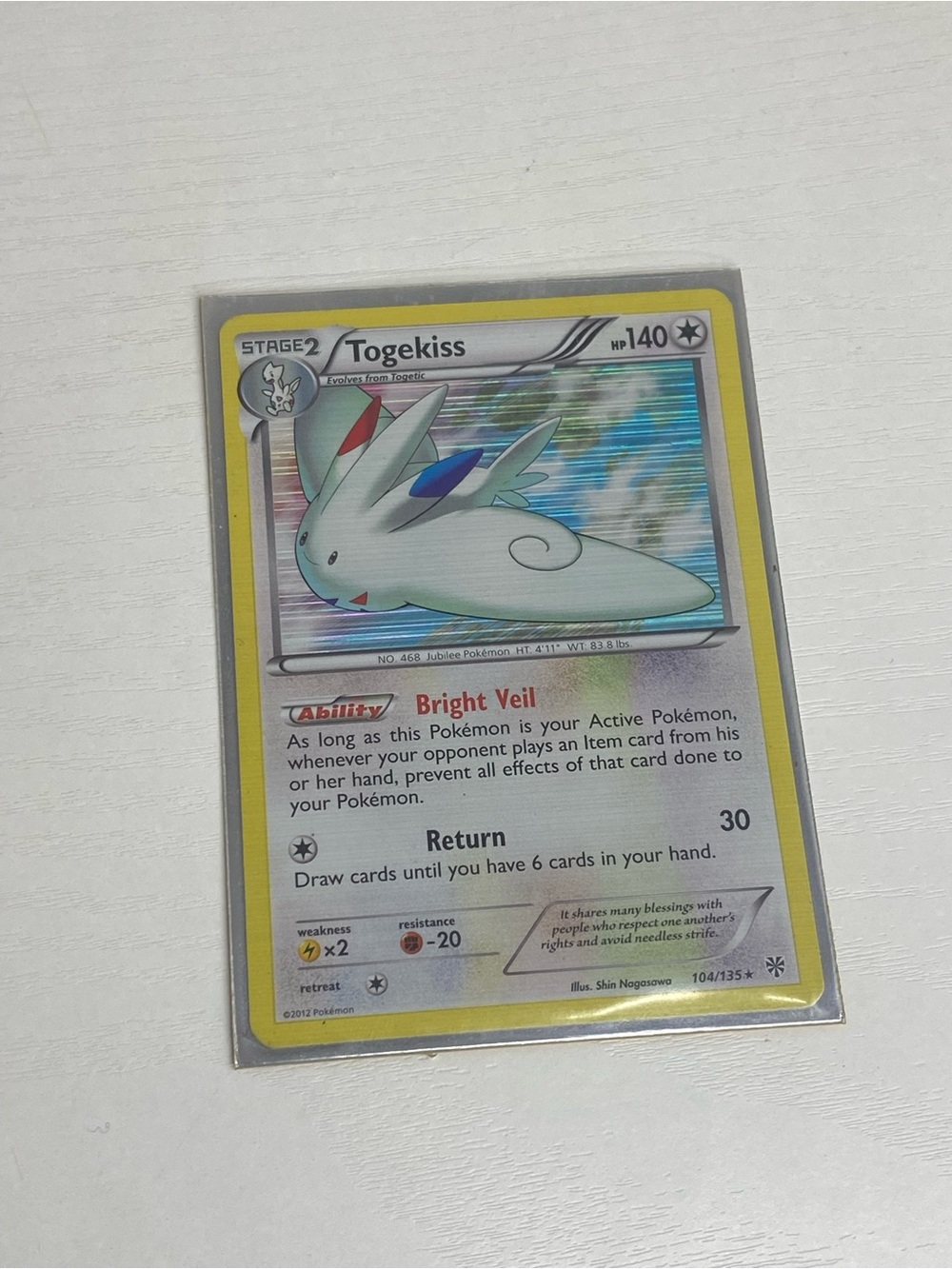 Togekiss 104/135 - Pokemon Plasma Storm Holo Rare Card